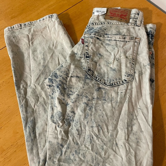 Levi's 541 Acid Wash Athletic Taper MENS ZipFly Stretch DISTRESSED JEANS 31/32 - Picture 3 of 5